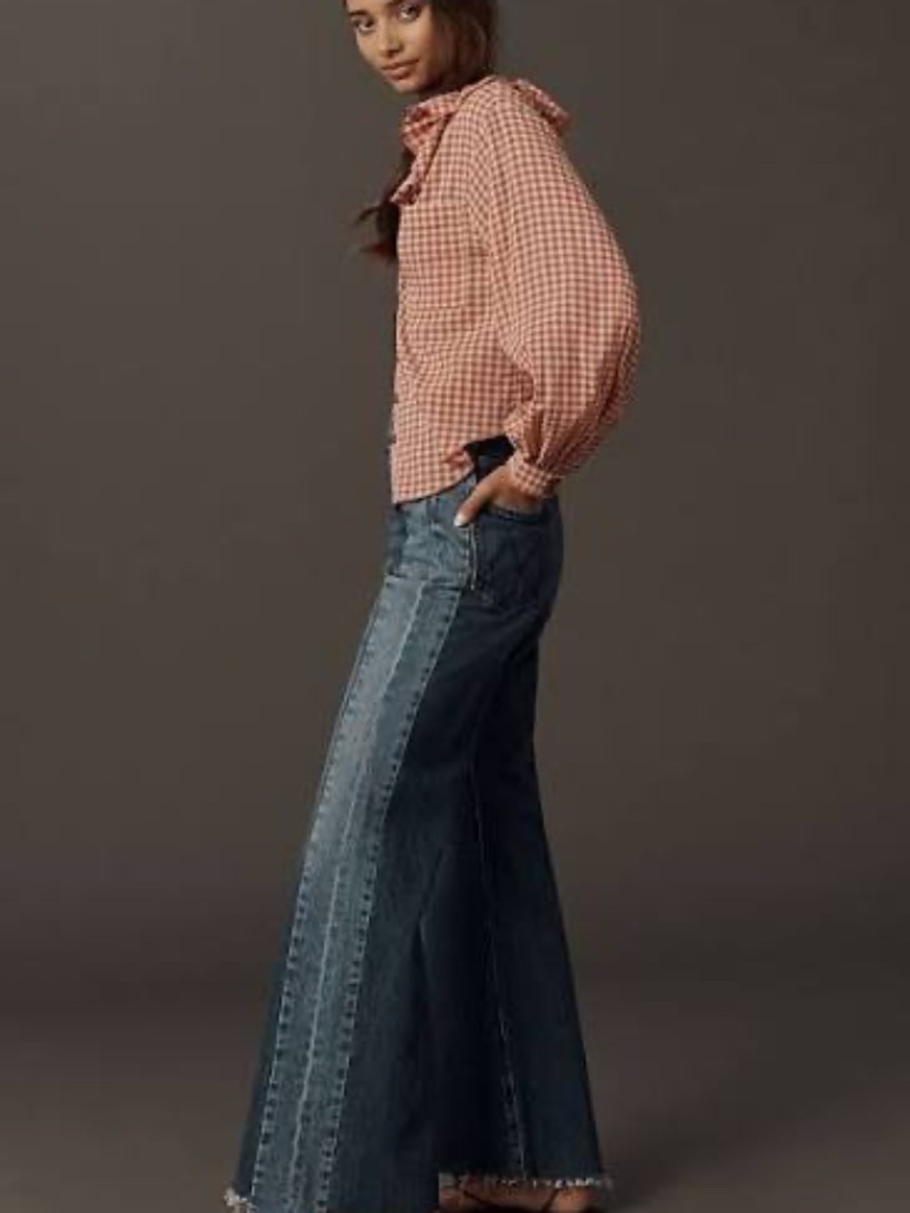 MOTHER The Tux Sidestepper Sneak Fray High-Rise Wide-Leg Jeans- NWT -Size 30 - Picture 5 of 14
